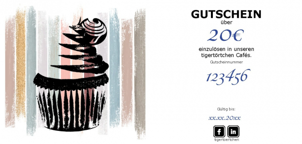 Gutschein tigertörtchen Cupcake Café Berlin 20€