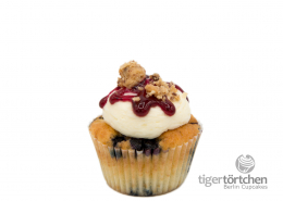 Blaubeeren-Vanille Cupcake & Frischkäsecreme Topping mit Keks Berlin Cupcakes