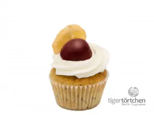 Bananen Cupcake & Kirsche mit Vanille Creme vegan - Berlin Cupcakes