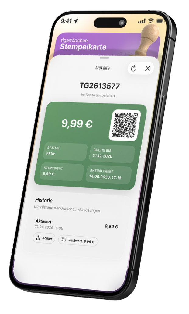 Wertgutscheine Wert-Gutscheine mit der App verwalten