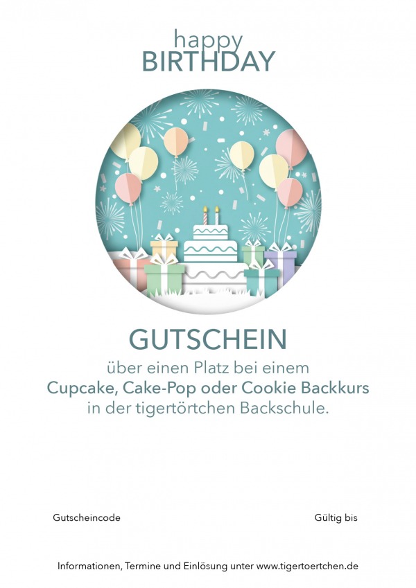 Backkurs Gutschein Cupcake, Cake-Pop, Cookie Berlin Mitte Geburtstagsgeschenk