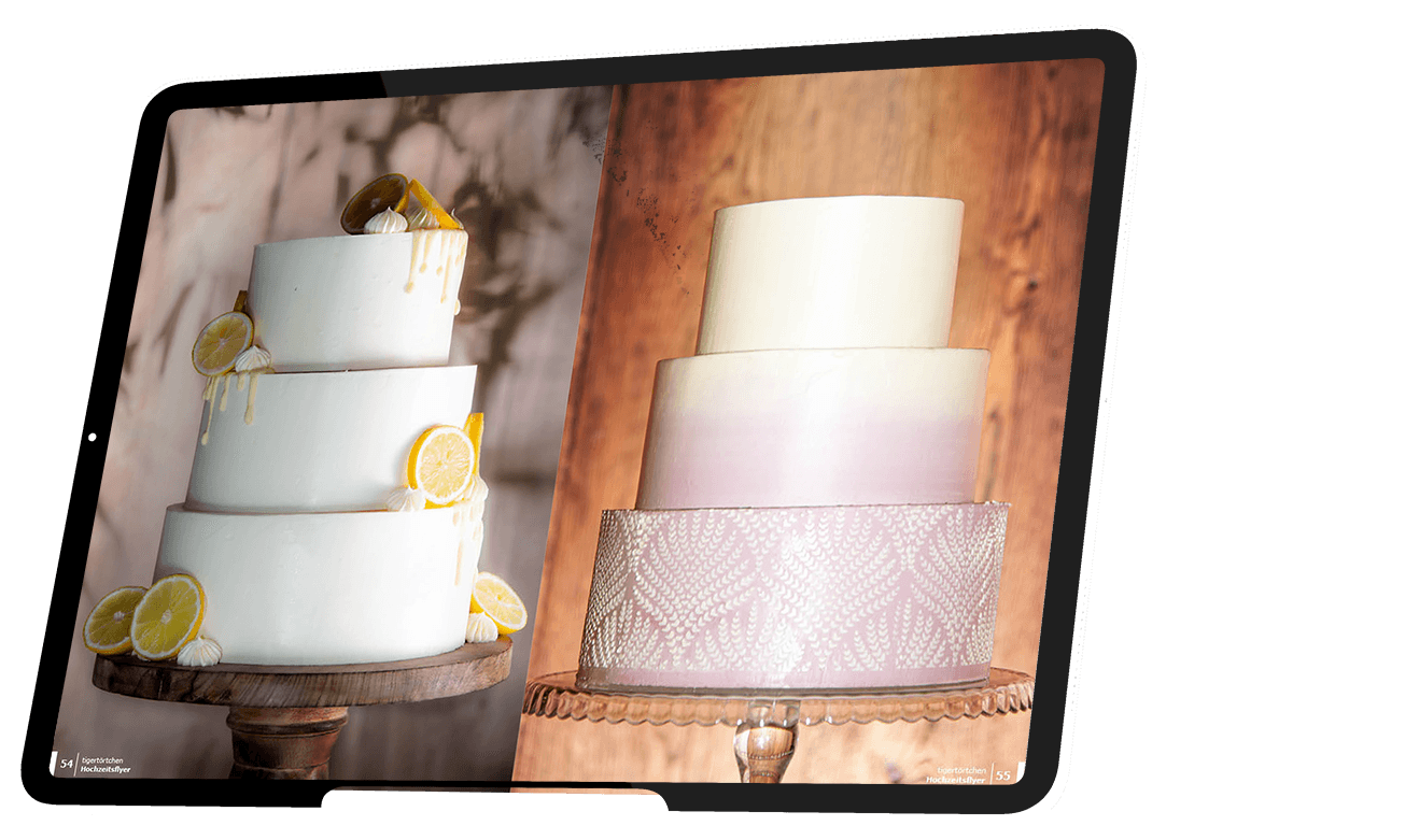 Hochzeitsflyer moderne Hochzeitstorte Berlin