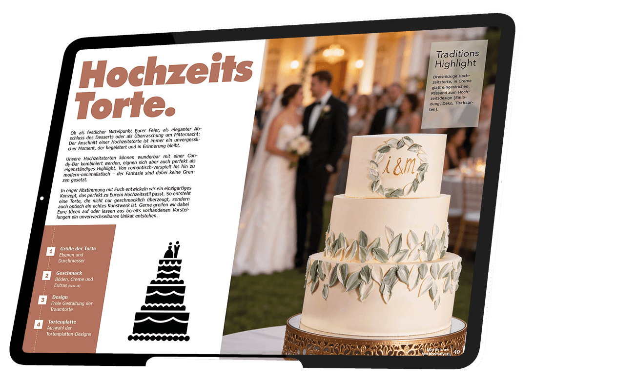 Hochzeitsflyer moderne Hochzeitstorte Berlin