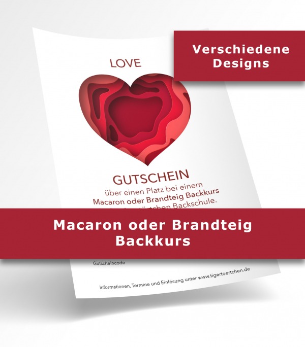Backkurs Gutschein für einen kreativen Macaron oder Brandteig (Eclair, Windbeutel) Backkurs in Berlin Mitte spontan selbst drucken