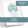 Backkurs Gutschein für wundervolle mehrstöckige Torten Backkurs in Berlin Mitte spontan selbst drucken