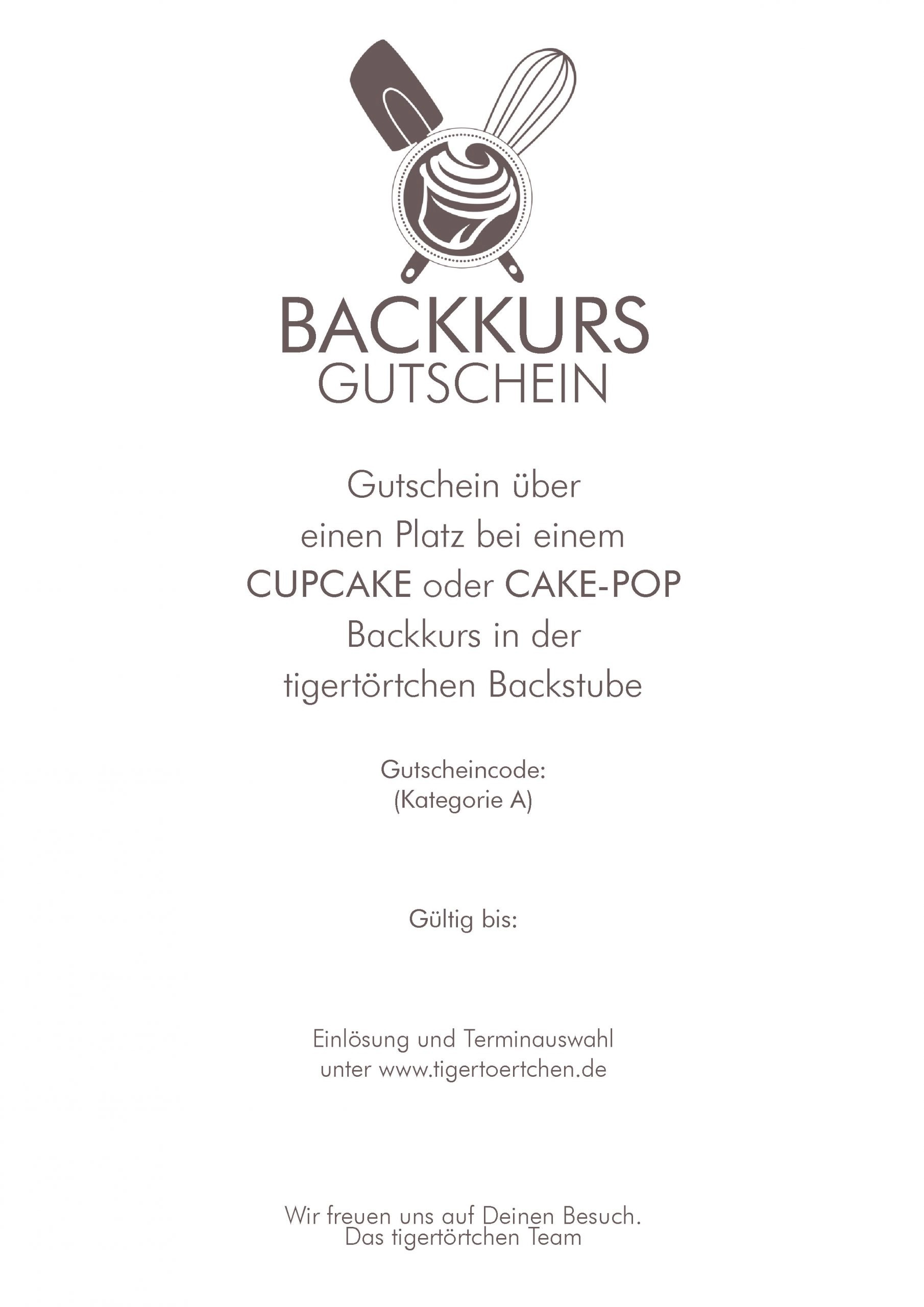 Backkurs-Gutschein tigertörtchen Cake-Pop - - Berlin Cupcake &