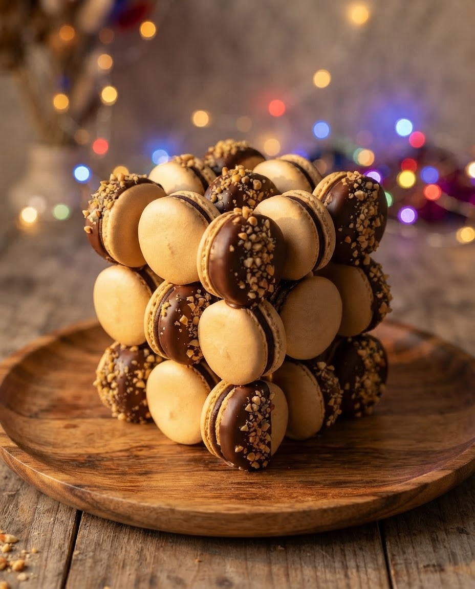 Macaron-Würfel-Krokant Macaron Würfel Nuss Krokant